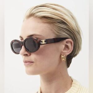 NWOT Celine TRIOMPHE 01 SUNGLASSES IN ACETATE in Blonde Havana